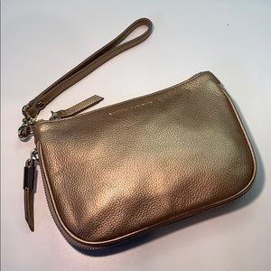 Banana Republic gold leather wristlet